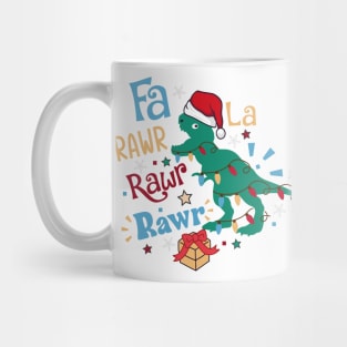 Fa La Rawr Christmas Dinosaur Mug